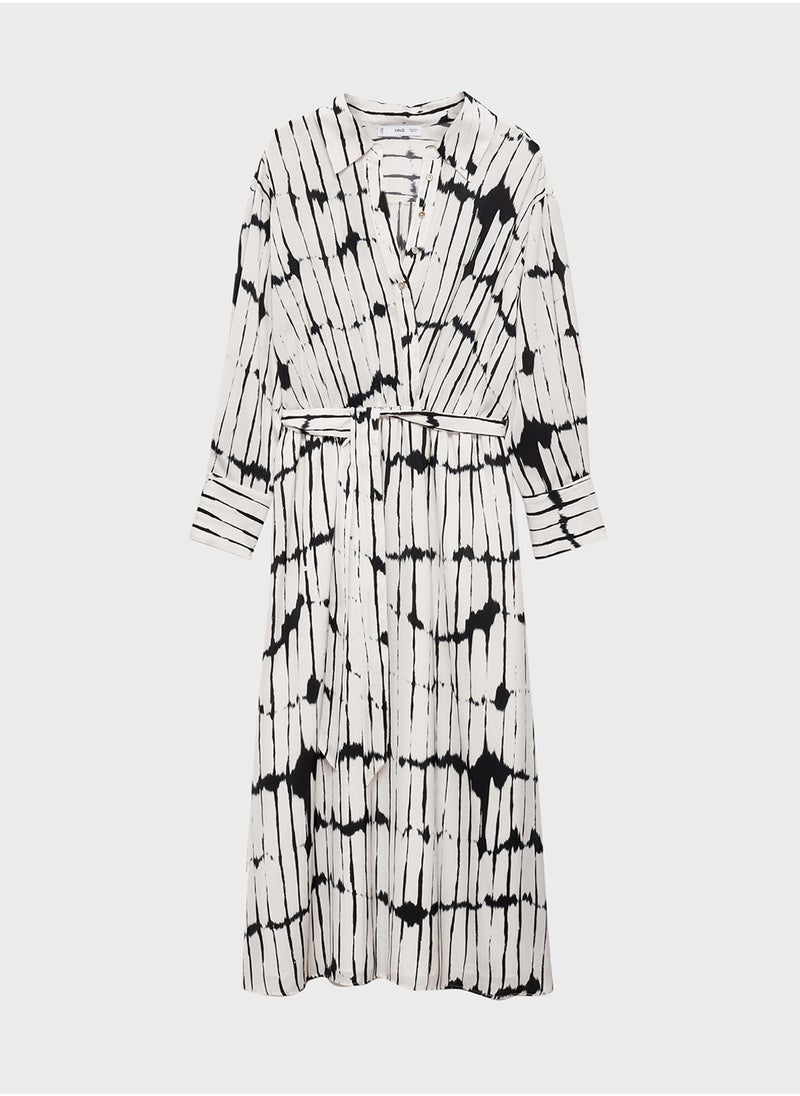 MANGO - Printed Shirt Dress - Image 1