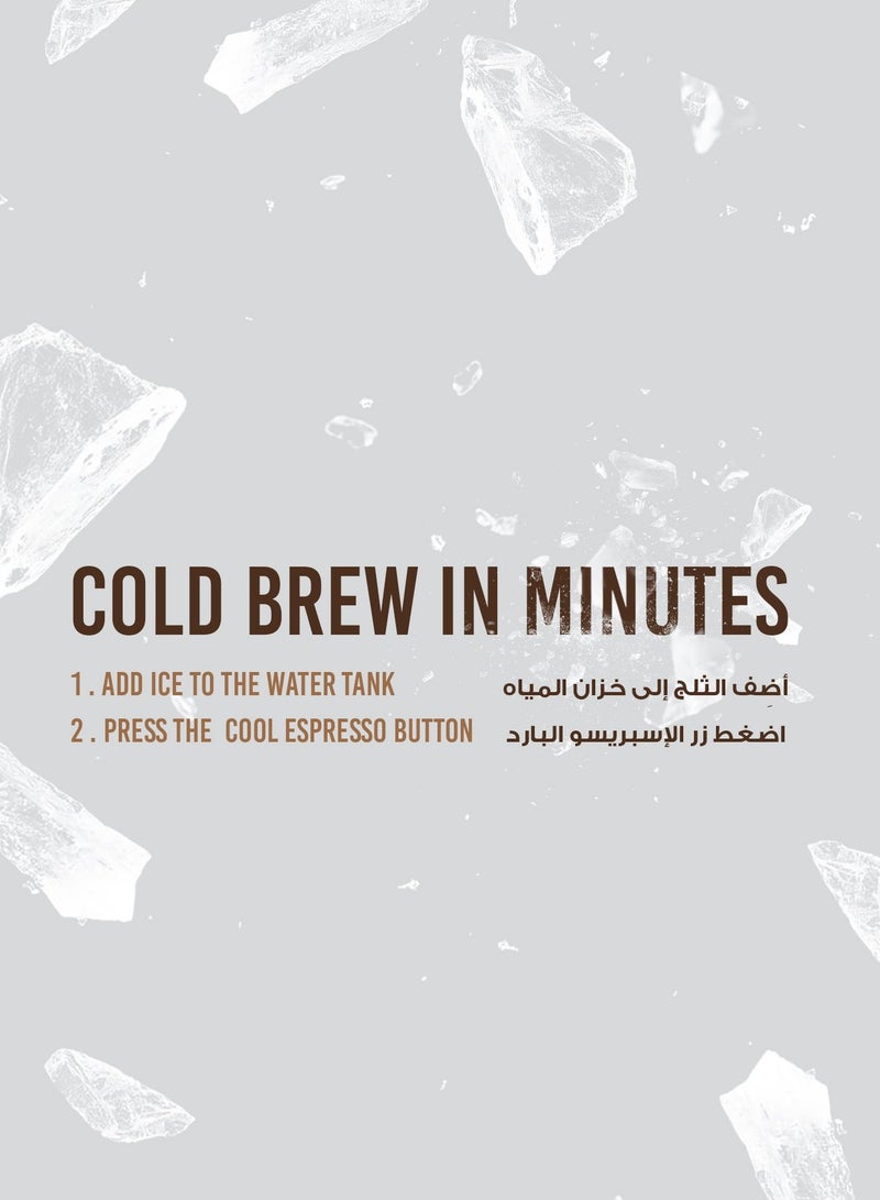 LePRESSO Brewing Coffee Machine with Built-In Milk Frother, Hot and Cold Coffee Brewing Maker with Self Cleaning, 20Bar Pump Coffee Machine, Touch Control Coffee Maker with Multiple Brewing Option - Silver - Image 4