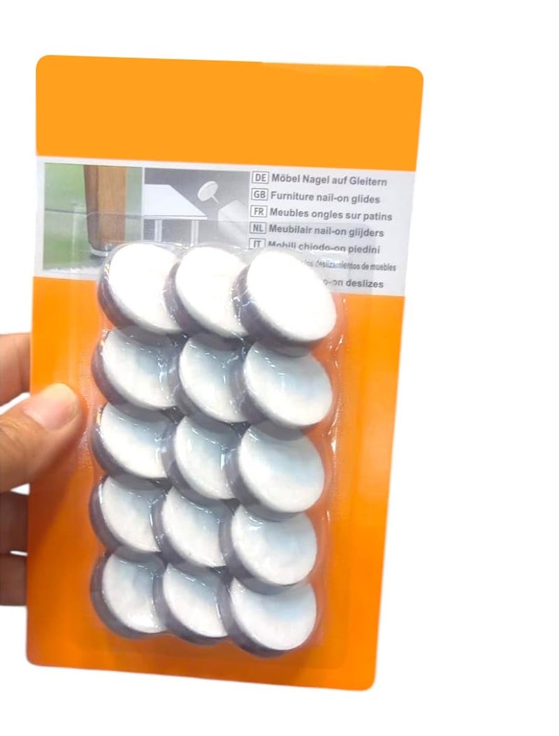 15 Pieces Furniture Felt Pads Heavy Duty Felt Pads for Sliding Chairs Chair Leg Protection for Parquet Floors and Many Uses (Beige, 28ml) - Image 2
