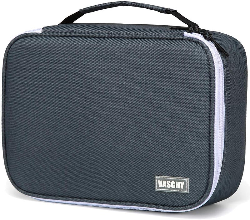 VASCHY Large Pencil Case, Art Color Pencils Pouch with Detachable Layers Multiple Zip Pockets for School Office Stationary Organization Dark Gray - Image 1