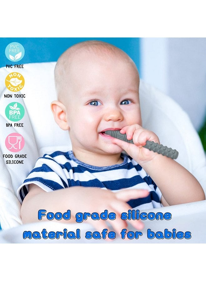 GROBRO7 4Pcs Sensory Chew Necklaces Car Teether Shark Tooth Food Grade Silicone Teething Chewing Toy Dinosaur Chewable Pendant for Infant Nibble Oral Motor Autism ADHD Boy Girl Kids - Image 3