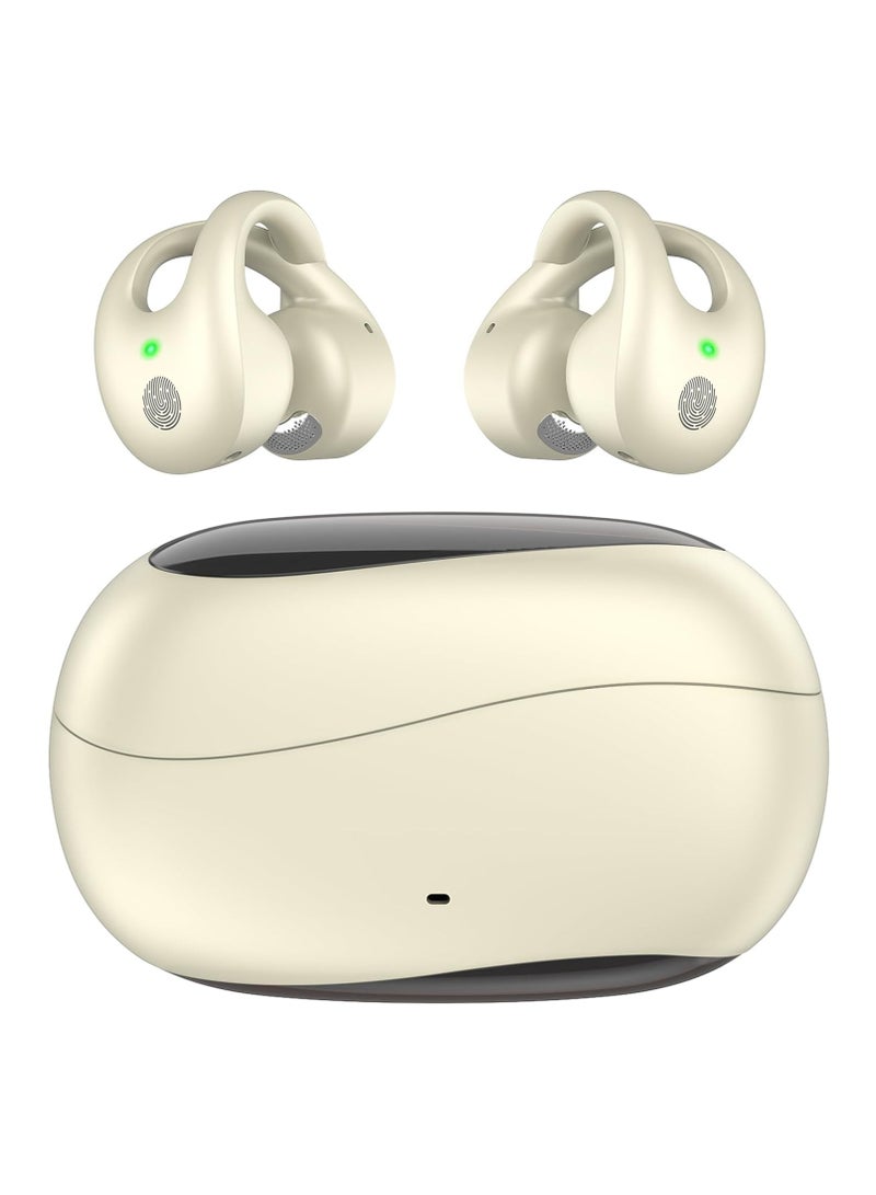 KASTWAVE Open Ear Clip Headphones, Bluetooth Headphones Wireless Earbuds, 30 Hours Playtime, Dual Mic Clear Call Sports Bone Conduction Headphones Bluetooth for Workout Driving Walking with iPhone Android - Image 1