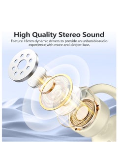 KASTWAVE Open Ear Clip Headphones, Bluetooth Headphones Wireless Earbuds, 30 Hours Playtime, Dual Mic Clear Call Sports Bone Conduction Headphones Bluetooth for Workout Driving Walking with iPhone Android  - Image 5