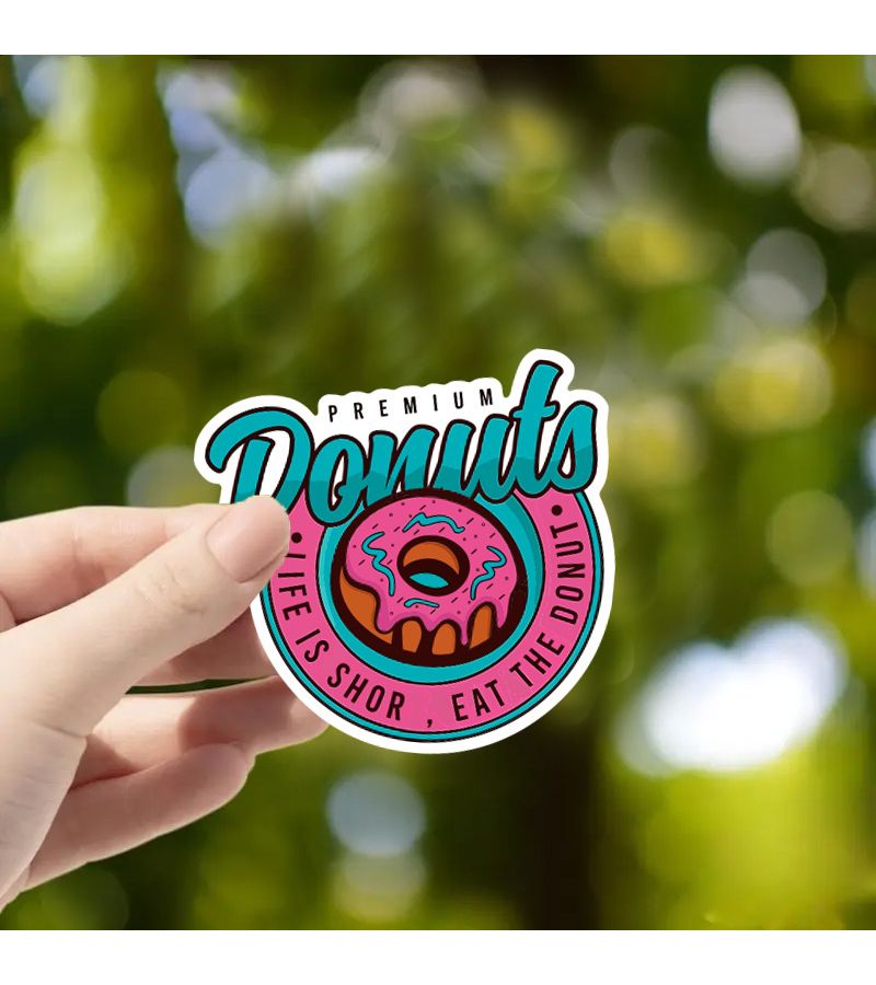 1pc Scratch Resistant Donut Sticker Suitable For Laptop Guitar Motorcycle Toolbox - Image 1