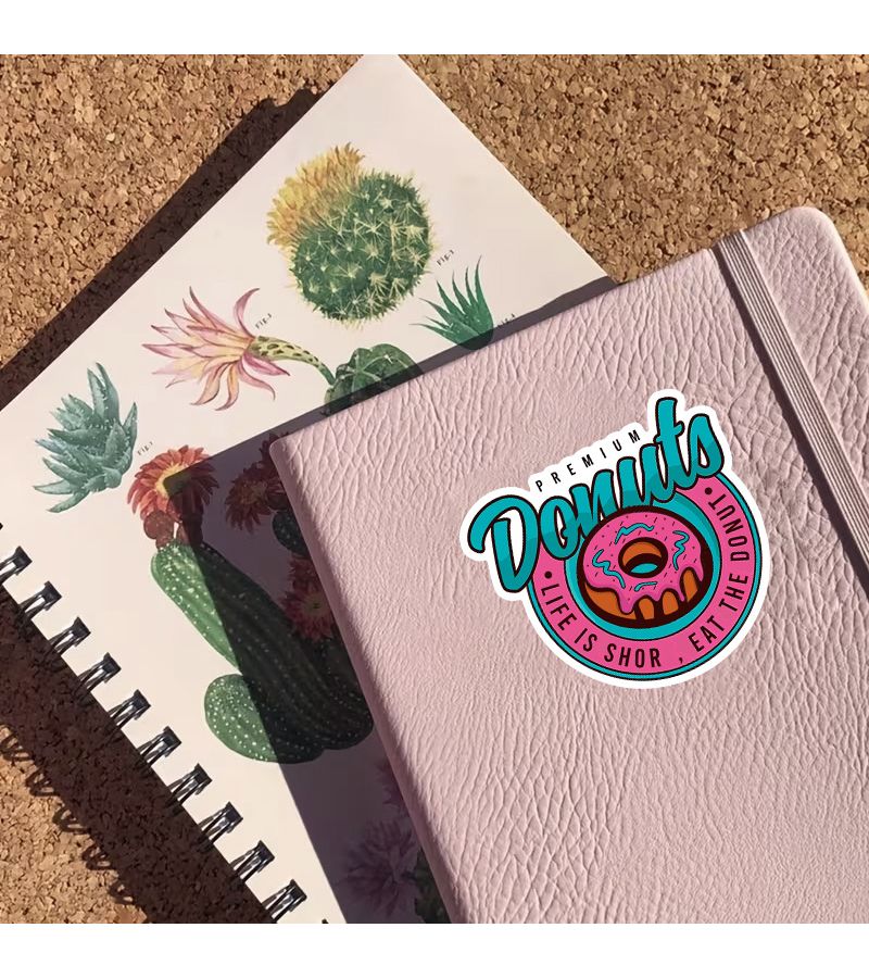 1pc Scratch Resistant Donut Sticker Suitable For Laptop Guitar Motorcycle Toolbox - Image 4