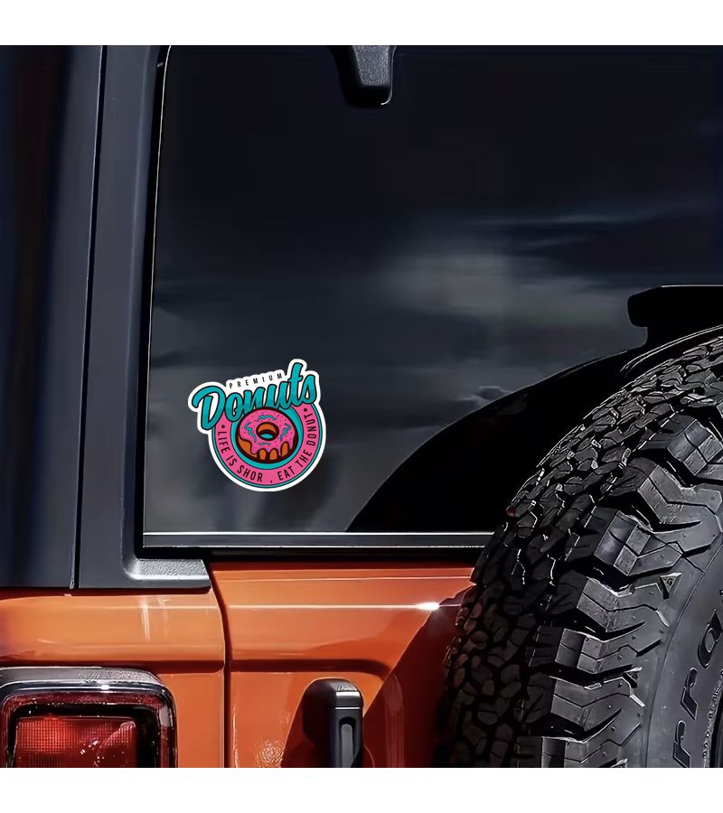 1pc Scratch Resistant Donut Sticker Suitable For Laptop Guitar Motorcycle Toolbox - Image 5