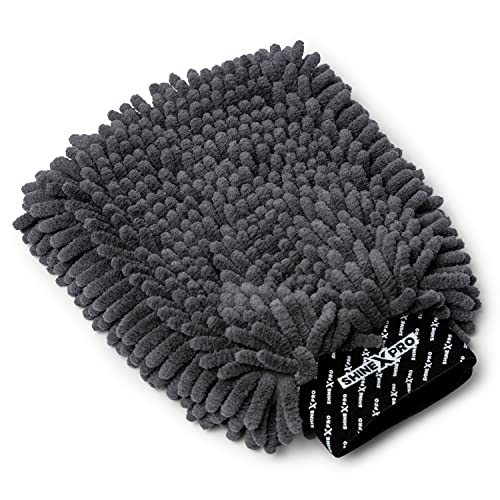 ShineXPro Chenille Microfiber Wash Mitt - Ultra Soft, Extra Plush, Dual Sided, Scratch Free and Super Absorbent Car Duster Gloves - Premium Car and Bike Washing Accessories - Image 1