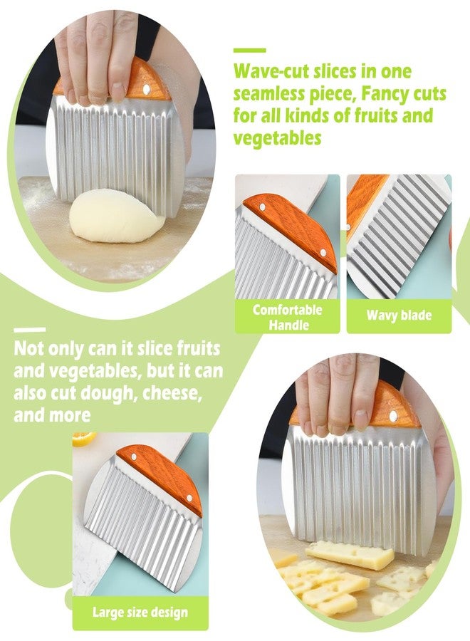 Hendiy Large Crinkle Cutter, Stainless Steel French Fry Cutter Wavy Slicer Potato Cutting for Fries, Crinkle Cutters for Potatoes - Image 5