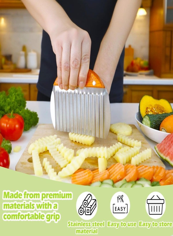 Hendiy Large Crinkle Cutter, Stainless Steel French Fry Cutter Wavy Slicer Potato Cutting for Fries, Crinkle Cutters for Potatoes - Image 2