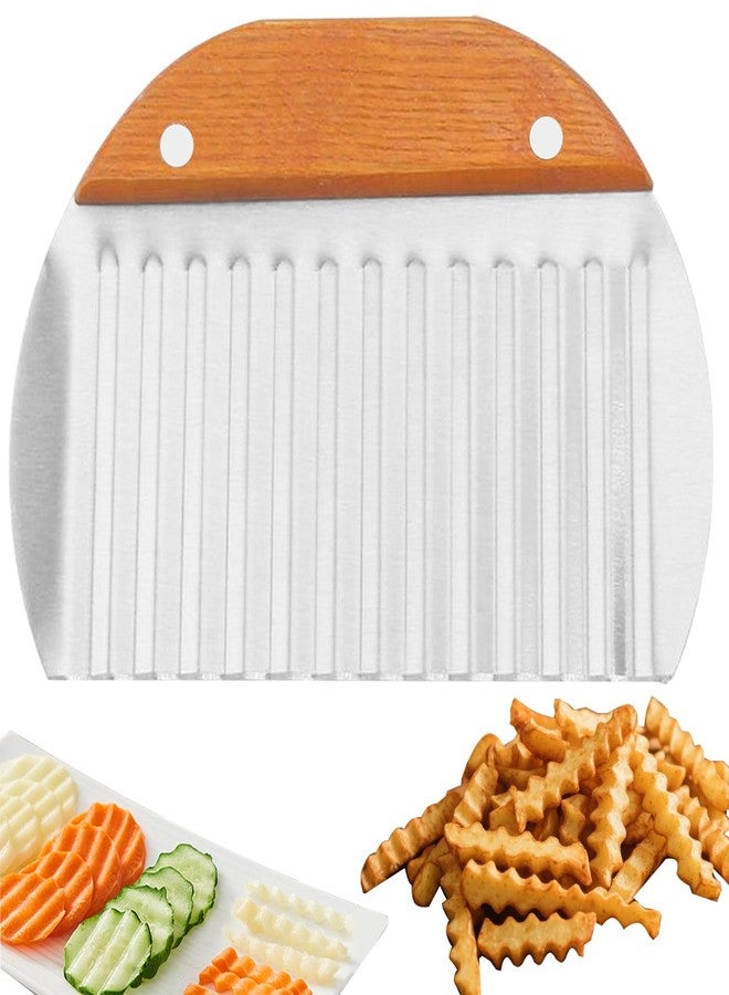 Hendiy Large Crinkle Cutter, Stainless Steel French Fry Cutter Wavy Slicer Potato Cutting for Fries, Crinkle Cutters for Potatoes - Image 1