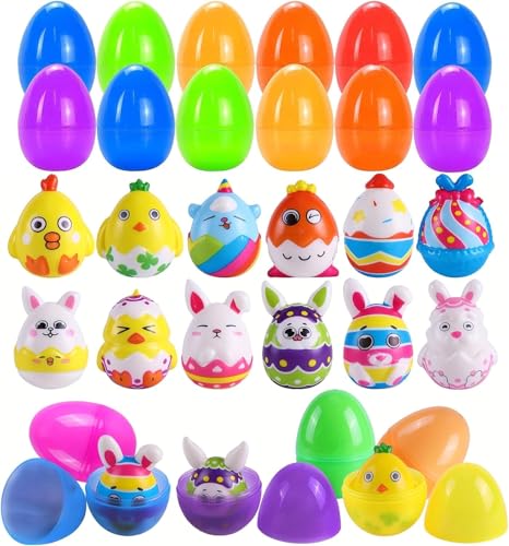 JDSTY 12Pack Easter Eggs with Slow Easter Rising Squishies ToysEaster Egg Fillers Bunny Chick Stress Balls for Easter Egg HuntEaster Basket StuffersEaster Party Favors - Image 1