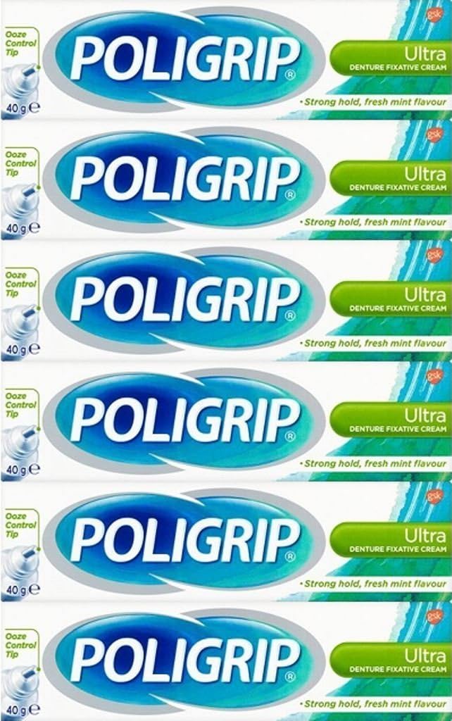 Poligrip Denture Fixative Cream Ultra 40g x 6 Packs by GSK - Image 1