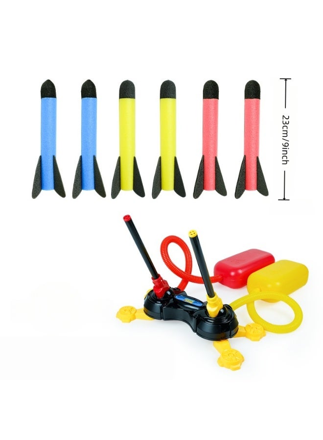 Dual Stomp Rocket Launcher Toy for Kids| Stomp Kids Foam Rockets With 6 Foam Rockets - Image 3