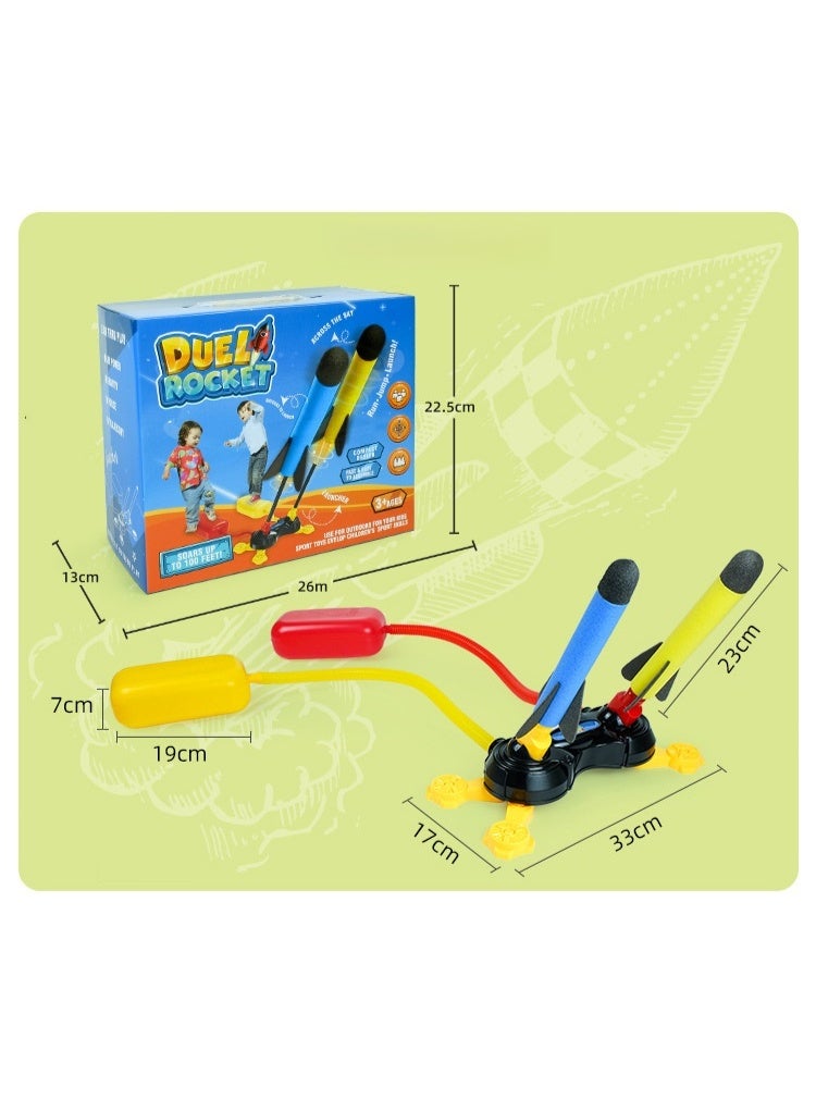Dual Stomp Rocket Launcher Toy for Kids| Stomp Kids Foam Rockets With 6 Foam Rockets - Image 2
