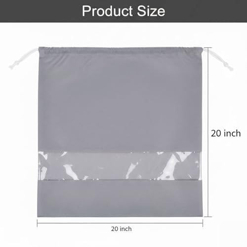 Lify Dust Handbag Dust Bags Purse Bags for Storage Perspective Window Storage Bag Non-Woven Breathable Drawstring Pouch - 4 Piece Pack (Black (2Pcs) & Grey (2Pcs)) - Image 2