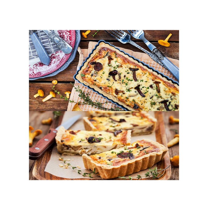 SOLARAE Mini Tart Pan Set of 4 Rectangular Non-Stick 4 Inch Quiche Pan Loose Removable Bottom Tart Pan for Pies, Quiche Bakeware, Cheese Cakes, Desserts - Image 4