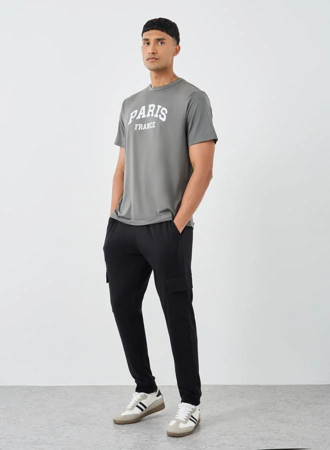 Styli Styli Men Black Slim Fit Cargo Joggers