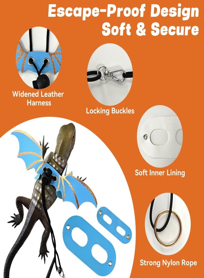 Petrizz Dinosaur Wing Leash Harness for Bearded Dragons - 3-Size Adjustable Reptile Harness Set, Safe Escape-Proof Design for Lizards, Geckos, Iguanas & Small Pets (Pink) - Image 5