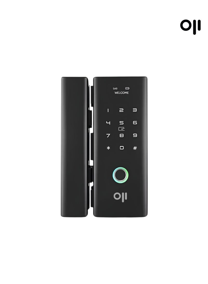 أوجي سمارت Oji GL2 Glass Door Smart Lock, Fingerprint, RFID, PIN Code, Oji Smart App Control, or Mechanical Key, Suitable for Office, Conference Room, and Commercial Glass Door applications - Image 1