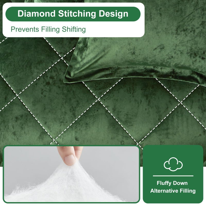 Ivellow Queen Comforter Set 7 Pieces Bed in a Bag Crushed Velvet Comforter Set Flannel Queen Green Comforter Ultra Soft Breathable Luxury Soft Warm Winter Bedding Set with Sheets, Pillowcases & Shams - Image 5