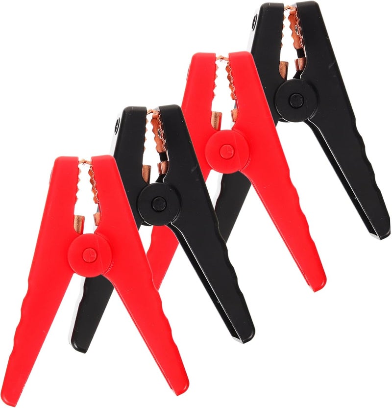 Vosarea 4Pcs Replacement Jumper Clamps Heavy Duty Alligator Clips for DIY Ignition Emergency Power Supply Secure Grip Battery Charger Clips - Image 1