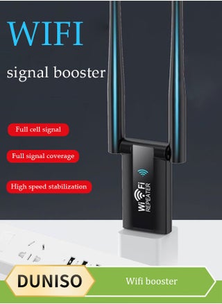 USB WiFi Adapter，Ethernet adapter, portable wireless encryption dongle, high gain dual antenna, suitable for PC desktop laptops, suitable for offices and homes (black) - pzsku/ZEF4190614C1B00F7A328Z/45/_/1739841278/8c9d86a2-0b8f-4426-8253-f5c055cd7d7f