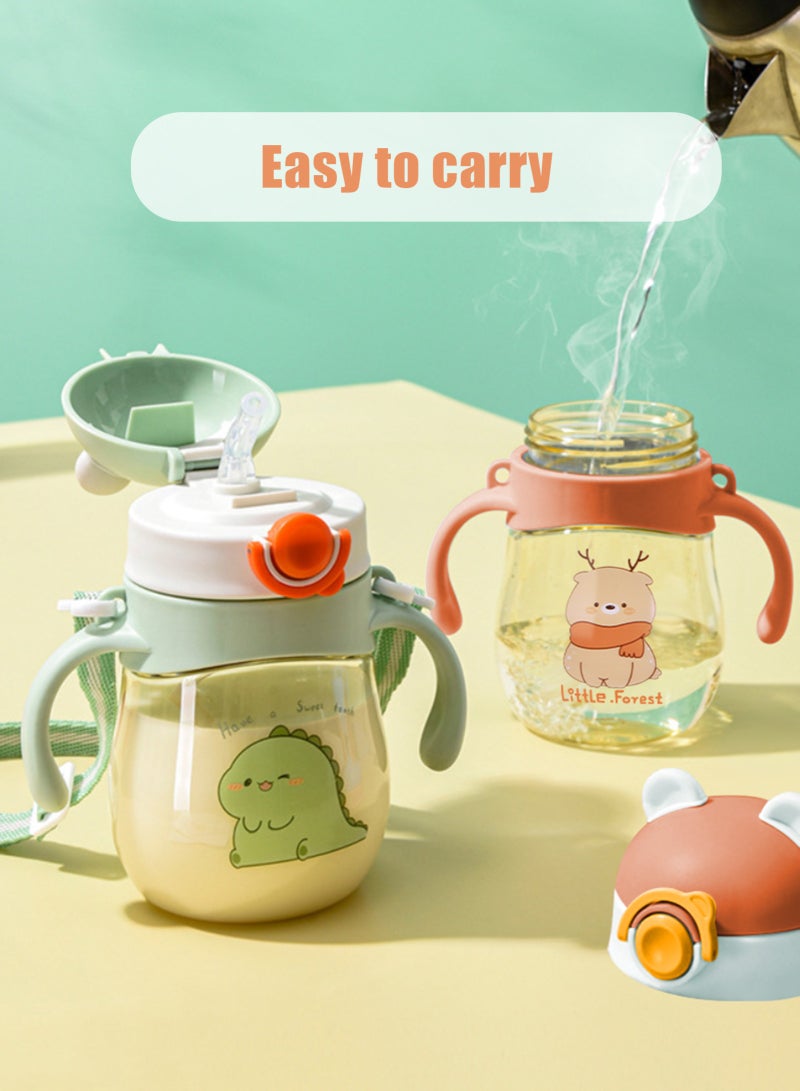 URbazaar 2-Pcs Baby Sippy Cups For 6 Months +, 410ml Baby Cup with Weighted Straw and Easy Grip Handles, Kids Water Bottle with Simple Flip Lid, 360 Degree Spill Proof Toddler Cup - Image 5