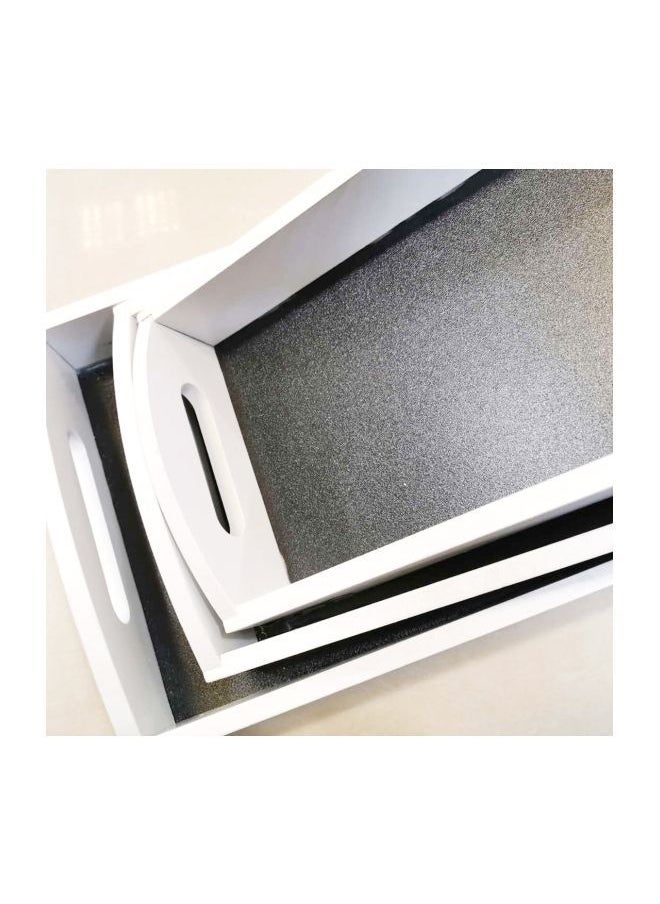 Generic - 3-Piece Storage Tray White/Black 31x20x6.5cm - Image 1