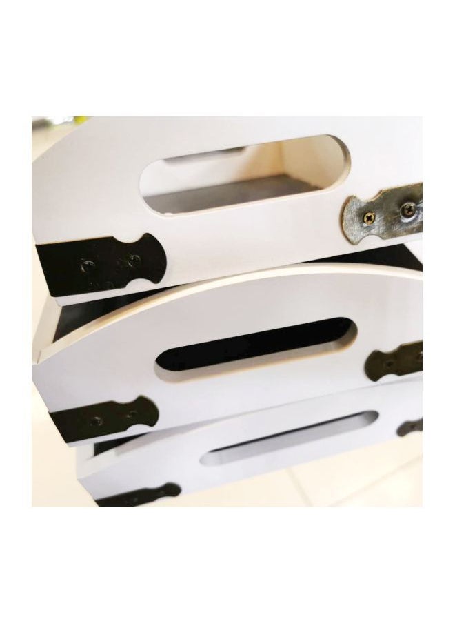 Generic - 3-Piece Storage Tray White/Black 31x20x6.5cm - Image 1