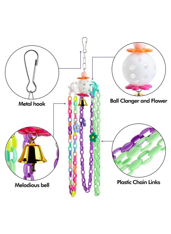 FiveBull - Parakeet Toys, Love Birds Toys, Bird Plastic Ball Toys Cockatiel, Budgerigar Hanging Swing for Climb Bird Cage Colorful Toys - Image 1