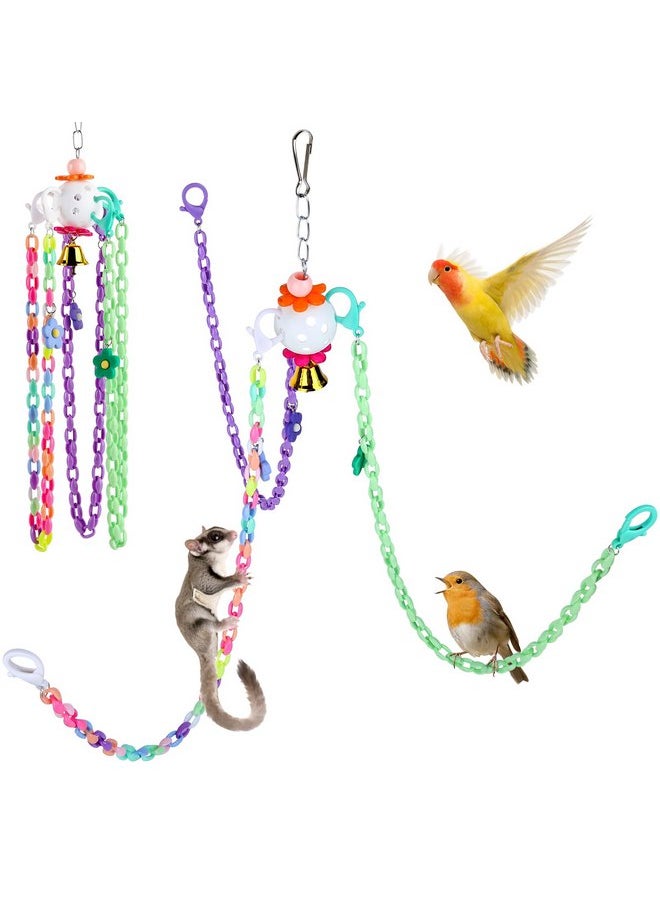 FiveBull - Parakeet Toys, Love Birds Toys, Bird Plastic Ball Toys Cockatiel, Budgerigar Hanging Swing for Climb Bird Cage Colorful Toys - Image 1