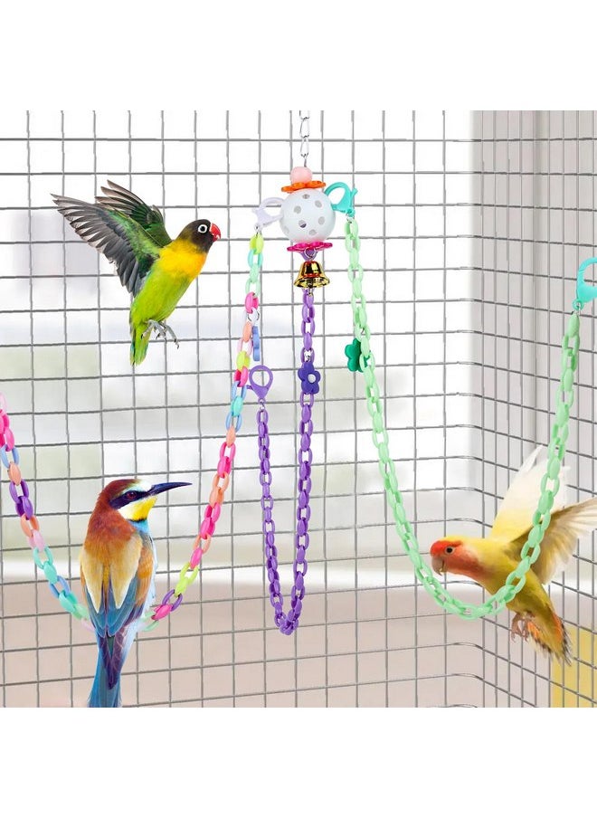 FiveBull - Parakeet Toys, Love Birds Toys, Bird Plastic Ball Toys Cockatiel, Budgerigar Hanging Swing for Climb Bird Cage Colorful Toys - Image 1