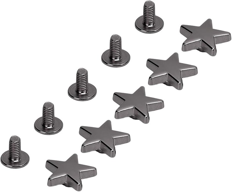Black Leather Rivets Screws Pentagram Studs For DIY Clothing Leathercrafts 50 Sets - Image 4