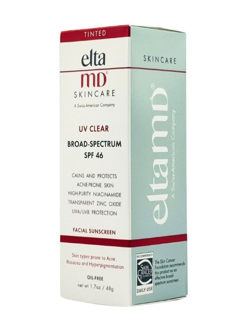 EltaMD UV Clear Broad Spectrum SPF 46 Tinted Facial Sunscreen, Oil Free, 1.7oz / 48g - Image 3