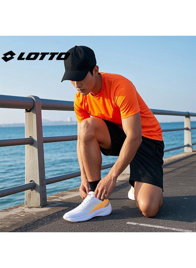 Lotto Men's Running Shoes Breathable Sports Shoes Lightweight Thick-soled Shock-absorbing Running Shoes 1171 White/tropical Orange Size 43 - Image 5