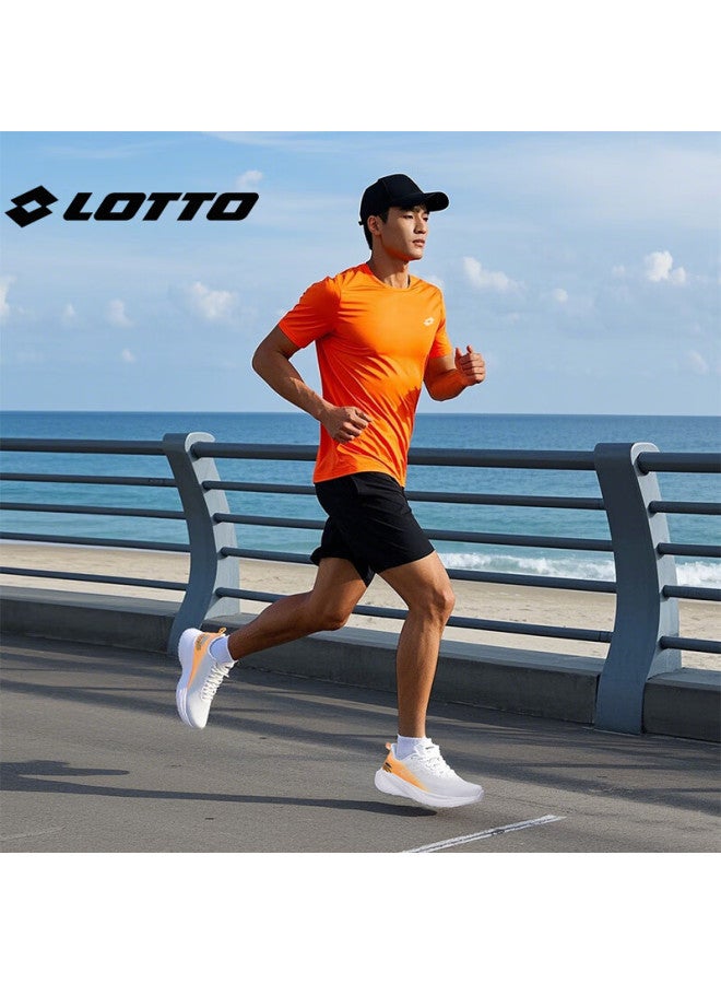 Lotto Men's Running Shoes Breathable Sports Shoes Lightweight Thick-soled Shock-absorbing Running Shoes 1171 White/tropical Orange Size 43 - Image 2