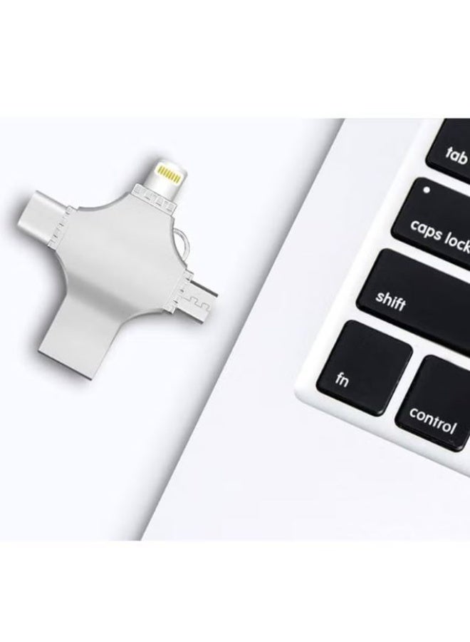 RYN 64GB 4-in-1 USB 3.0 Flash Drive with USB A, USB C, Micro USB & Lightning Connectors - Image 3