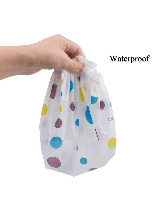 إيوني قبعات الاستحمام القابلة لإعادة الاستخدام من EAONE للنساء، 10 قطع، قبعات استحمام بلاستيكية مقاومة للماء، قبعات استحمام للسبا والاستخدام المنزلي والسفر وصالونات التجميل - Image 3