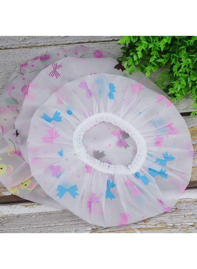 إيوني قبعات الاستحمام القابلة لإعادة الاستخدام من EAONE للنساء، 10 قطع، قبعات استحمام بلاستيكية مقاومة للماء، قبعات استحمام للسبا والاستخدام المنزلي والسفر وصالونات التجميل - Image 4