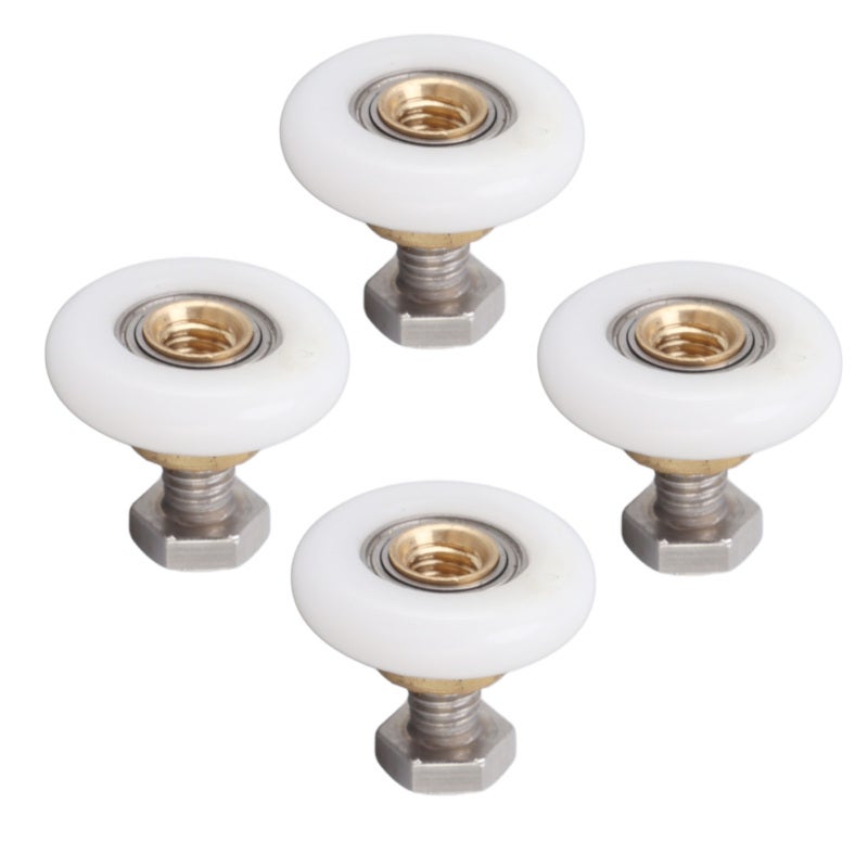 Shower Door Rollers 27mm Durable Nylon Stainless Steel Copper Construction - Wide Compatibility Smooth Sliding Shower Door Runners for Bathroom Glass Door Repair - Image 2