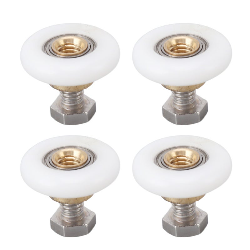 Shower Door Rollers 27mm Durable Nylon Stainless Steel Copper Construction - Wide Compatibility Smooth Sliding Shower Door Runners for Bathroom Glass Door Repair - Image 1