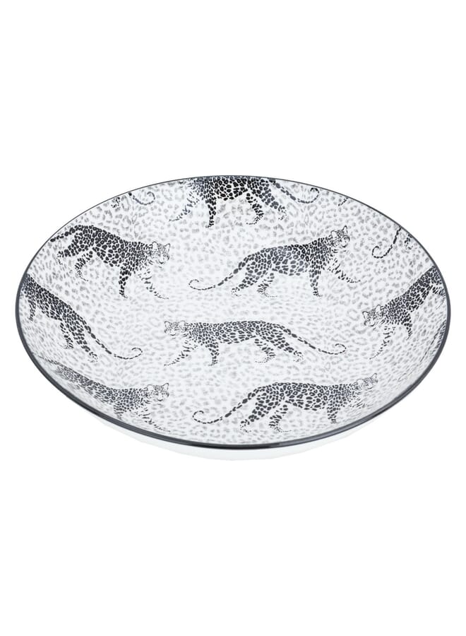 السيف غاليري طقم سفرة دائري نقش فهد أسود 24 قطعة - Image 2