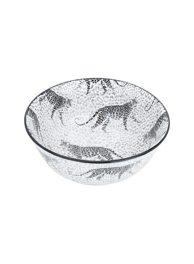 السيف غاليري طقم سفرة دائري نقش فهد أسود 24 قطعة - Image 1