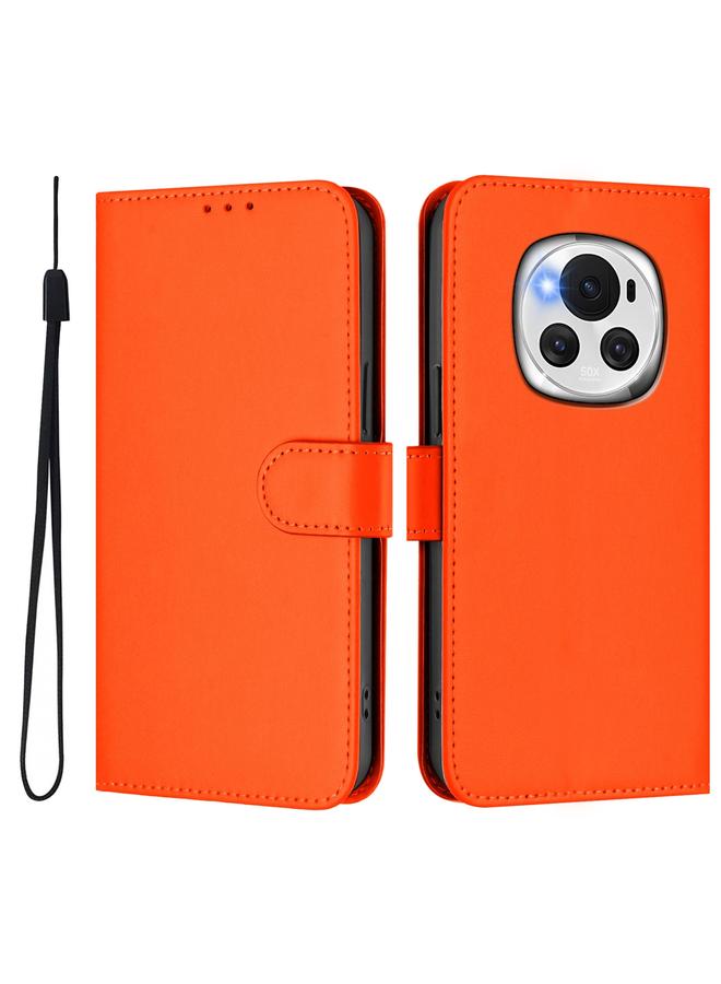 اس-توب جراب هاتف Honor Magic6 مصنوع من الجلد بلون سادة مع حبل تعليق - Image 2