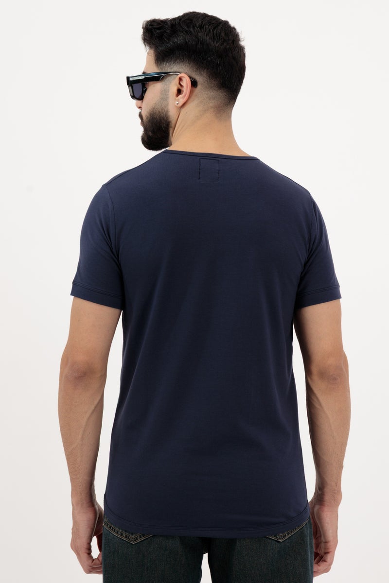 Vasl Hub VaslHub Cotton Plain T-Shirts for Men – Crew Neck Regular Fit 2-Pack (Sandstone & Navy) - Image 2