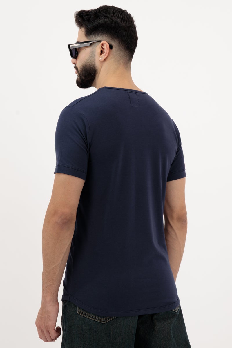 Vasl Hub VaslHub Cotton Plain T-Shirts for Men – Crew Neck Regular Fit 2-Pack (Sandstone & Navy) - Image 3