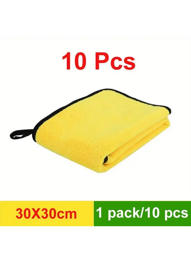 10pcs Microfiber Cleaning Cloths Multi Purpose Household Rags Reusable Kitchen Towels Window Wiper Car Wash Towels Dust Removal Cloths Super Absorbent - Image 1