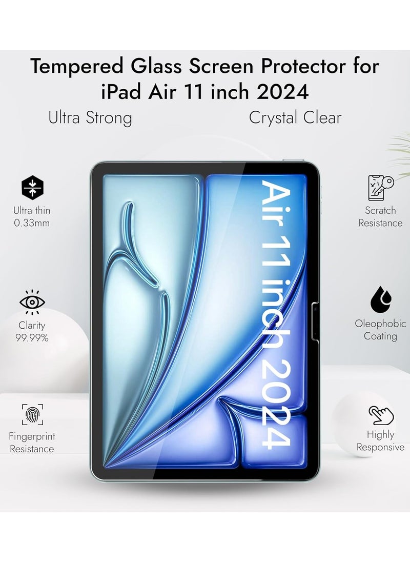 YoYoTech - iPad Air 11 inch Screen Protector (6th Gen 2024) M2 2024(A2899/A2900/A2902) 9H Hardness,Anti-Fingerprint,Anti Scratch Full Screen Coverage Tempered Glass - Image 1
