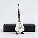 Dselvgvu Wooden Miniature Electric Guitar with Stand and Case Mini Musical Instrument Electric Guitar Replica Collectible Figurines Model Home Decoration Display Ornament White 549x176x048 - Image 2