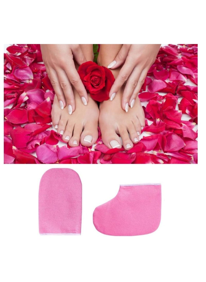 Generic Paraffin Wax Bath Gloves & Booties, Reusable SPA Heat Therapy Insulated Mitts and Booties Hand Treatment Kit for Pedicure Hot Spa Wax Treatment  - Image 5